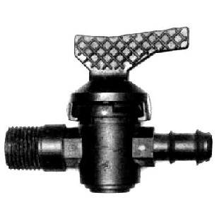 Mini válvula com rosca macho de 1/2" ou de 3/4" com ligação para tubo de rega de 16mm ou de 20mm.