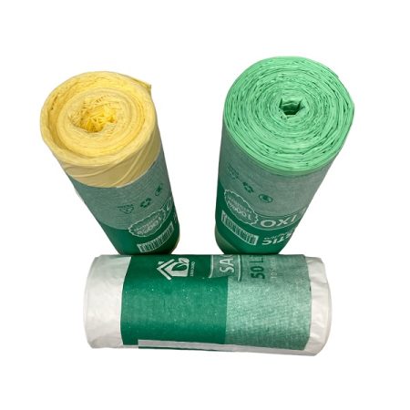 Sacos para o lixo com medidas de 60x80 disponível em branco, amarelo e verde.
