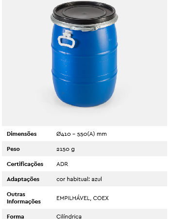 BARRICA TAMPA DE CINTA - 55 Lts, Alimentar