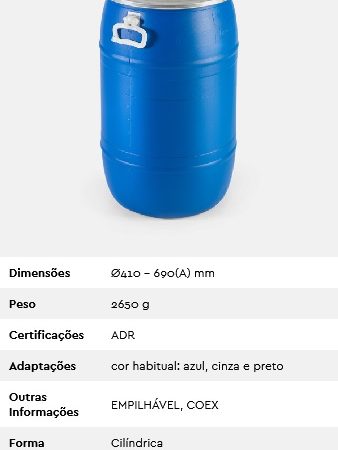 BARRICA TAMPA DE CINTA - 70 Lts, ADR